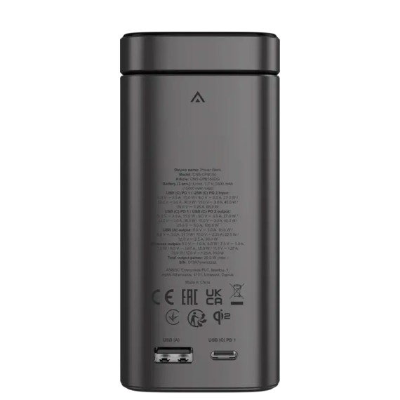 Внешние зарядные устройства CANYON OnPower 150 15000mAh Qi2 Magnetic Wireless PD 100W (Dark Gray) (CNS-CPB150DG)