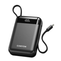 Внешние зарядные устройства CANYON OnPower 204 20000mAh Bulit-in Cable  PD 20W (Black) (CNS-CPB204B)