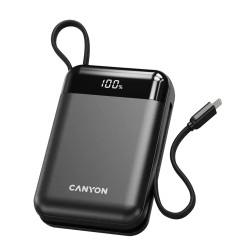 Արտաքին սնուցման մարտկոց CANYON OnPower 204 20000mAh Bulit-in Cable  PD 20W (Black) (CNS-CPB204B)
