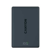 Արտաքին սնուցման մարտկոց CANYON OnPower 500 5000mAh Wireless PD 20W (Aluminium Black) (CNS-CPB500B)