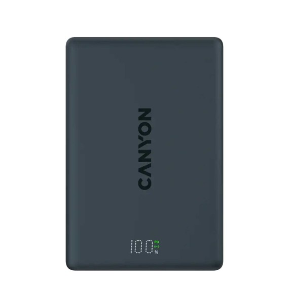 Արտաքին սնուցման մարտկոց CANYON OnPower 500 5000mAh Wireless PD 20W (Aluminium Black) (CNS-CPB500B)