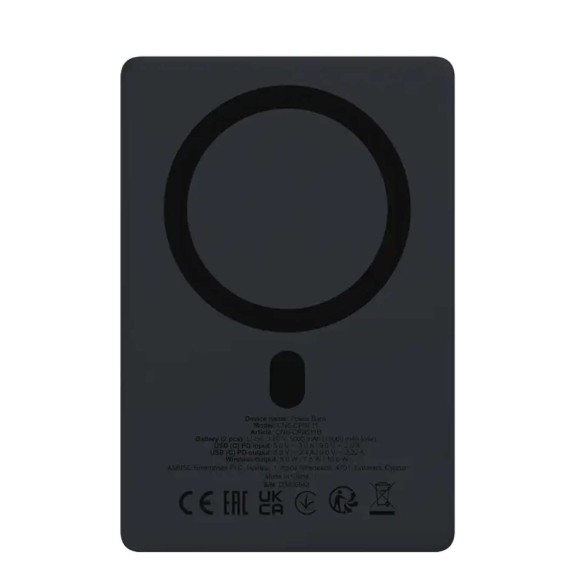Արտաքին սնուցման մարտկոց CANYON OnPower 500 5000mAh Wireless PD 20W (Aluminium Black) (CNS-CPB500B)