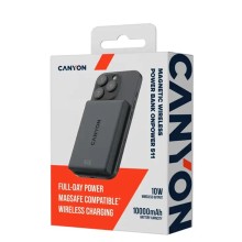 Արտաքին սնուցման մարտկոց CANYON OnPower 511 10000mAh Wireless PD 20W (Aluminium Black) (CNS-CPB511B)