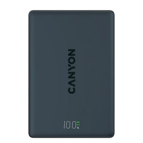 Внешние зарядные устройства CANYON OnPower 511 10000mAh Wireless PD 20W (Aluminium Black) (CNS-CPB511B)