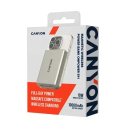 Արտաքին սնուցման մարտկոց CANYON OnPower 511 10000mAh Wireless PD 20W (Aluminium Star Gray) (CNS-CPB511G)