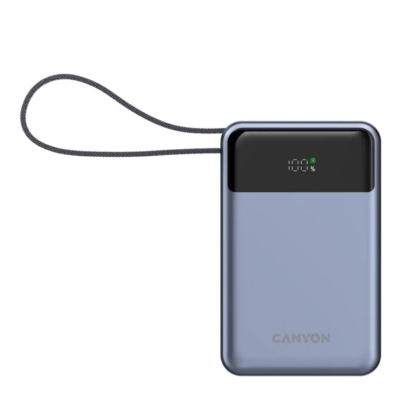 Внешние зарядные устройства CANYON OnPower 600 20000mAh Bulit-in Cable PD 65W (Dark Gray) (CNS-CPB600DG)