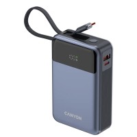 Внешние зарядные устройства CANYON OnPower 600 20000mAh Bulit-in Cable PD 65W (Dark Gray) (CNS-CPB600DG)