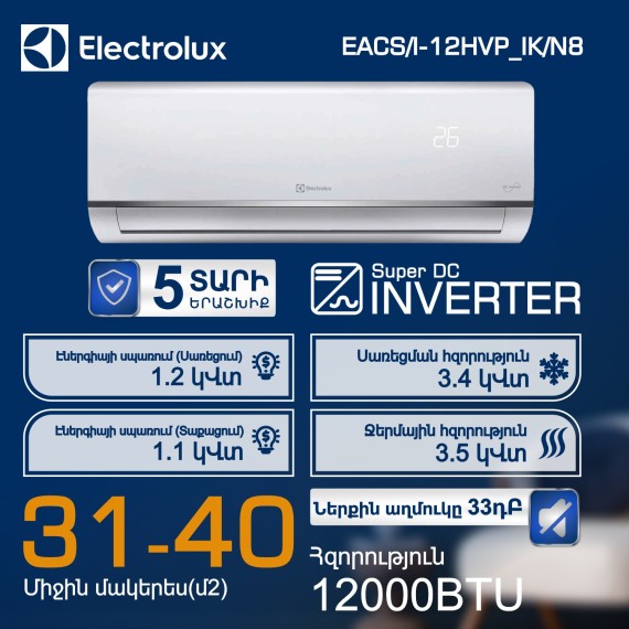 Air conditioner ELECTROLUX EACS/I-12HVP_IK/N8 (T) 