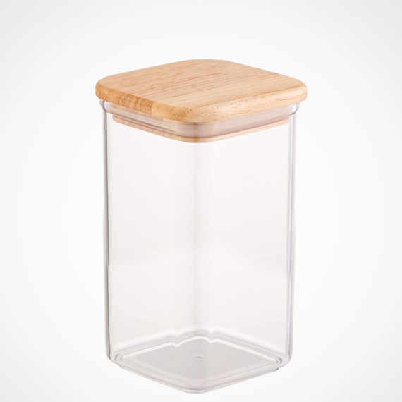 Jar LIMON 219759 RECT. SARINA W/LID WOOD 500ML (908275)