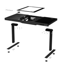 Игровой стол LORGAR Elite DE90G Dual-Motor Bulit-in PC Case Wrls.Charger RGB (Glass Black) (LRG-DE90G)