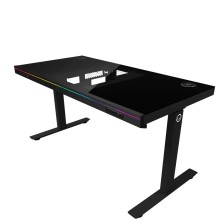 Խաղային համակարգչի սեղան LORGAR Elite DE90G Dual-Motor Bulit-in PC Case Wrls.Charger RGB (Glass Black) (LRG-DE90G)