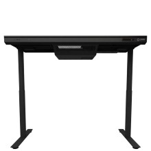 Խաղային համակարգչի սեղան LORGAR Elite DE90G Dual-Motor Bulit-in PC Case Wrls.Charger RGB (Glass Black) (LRG-DE90G)