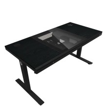 Խաղային համակարգչի սեղան LORGAR Elite DE90W Dual-Motor Bulit-in PC Case Wrls.Charger RGB (Melamine Black) (LRG-DE90W)