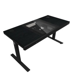 Խաղային համակարգչի սեղան LORGAR Elite DE90W Dual-Motor Bulit-in PC Case Wrls.Charger RGB (Melamine Black) (LRG-DE90W)