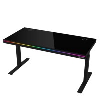 Игровой стол LORGAR Pro DP80G Dual-Motor Wrls.Charger RGB (Glass Black) (LRG-DP80G)
