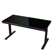 Игровой стол LORGAR Pro DP80G Dual-Motor Wrls.Charger RGB (Glass Black) (LRG-DP80G)