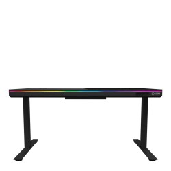 Խաղային համակարգչի սեղան LORGAR Pro DP80G Dual-Motor Wrls.Charger RGB (Glass Black) (LRG-DP80G)