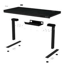 Խաղային համակարգչի սեղան LORGAR Pro DP80W Dual-Motor Wrls.Charger RGB (Melamine Black) (LRG-DP80W)
