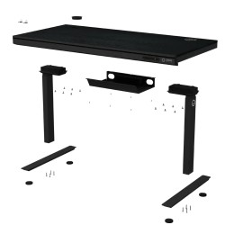 Խաղային համակարգչի սեղան LORGAR Pro DP80W Dual-Motor Wrls.Charger RGB (Melamine Black) (LRG-DP80W)