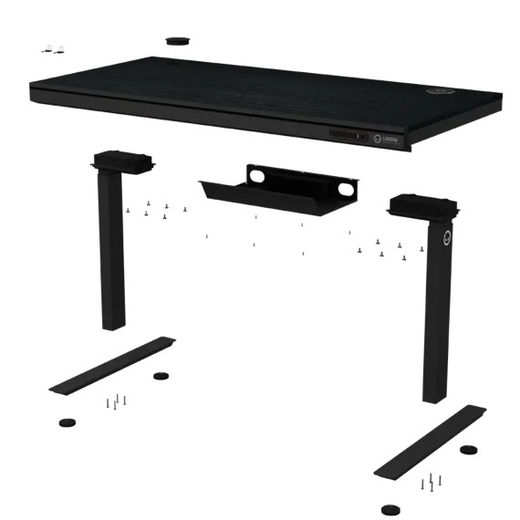 Игровой стол LORGAR Pro DP80W Dual-Motor Wrls.Charger RGB (Melamine Black) (LRG-DP80W)