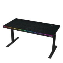 Խաղային համակարգչի սեղան LORGAR Pro DP80W Dual-Motor Wrls.Charger RGB (Melamine Black) (LRG-DP80W)