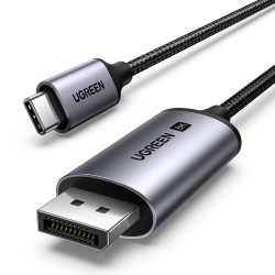 Кабельный адаптер UGREEN USB-C to DisplayPort 8K 60Hz Braided 2m (Silver) (25158)