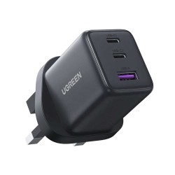 Power adapter UGREEN 30W GaN 2 Port USB-A USB-C Fast Charger (Black) (65014)