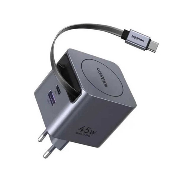 Հոսանքի ադապտոր UGREEN 45W GaN Fast Charger with Retractable (65822)
