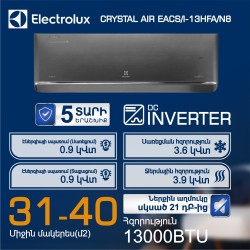 Air conditioner ELECTROLUX CRYSTAL AIR EACS/I-13HFA/N8 