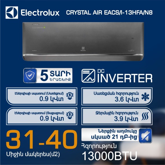 Air conditioner ELECTROLUX CRYSTAL AIR EACS/I-13HFA/N8 