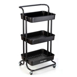 Кухонная тележка NAVA 10-170-060 3 TIERS TROLLEY METAL BLACK W/HANDLE 