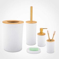 Набор для ванной LIMON 239259 SET 6PCS WITH BAMBOO BORDER (910087)