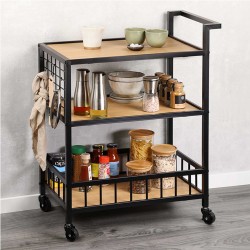 Kitchen cart KESPER 27860 METAL BLACK SERVING TROLLEY 