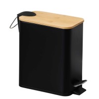 Ведро KESPER 90176 METAL WITH BAMBOO LID 5L BLACK 
