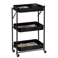 Խոհանոցային սայլակ KESPER 91220 METAL BLACK FOLDING TROLLEY 