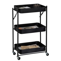 Խոհանոցային սայլակ KESPER 91220 METAL BLACK FOLDING TROLLEY 