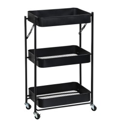 Խոհանոցային սայլակ KESPER 91220 METAL BLACK FOLDING TROLLEY 