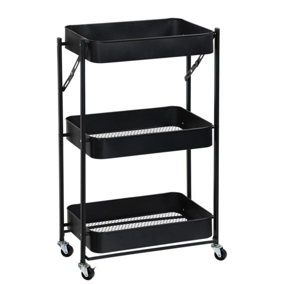 Խոհանոցային սայլակ KESPER 91220 METAL BLACK FOLDING TROLLEY 