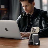 Cover for smartphone UGREEN Magnetic Wallet with Stand (Black) (45165)