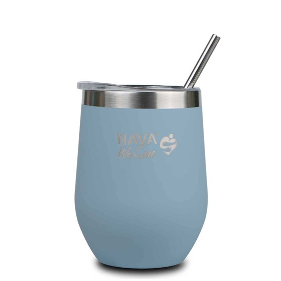 Термос NAVA 10-262-101 S.STEEL WE CARE TRAVEL MUG W/STRAW BLUE 360ML 