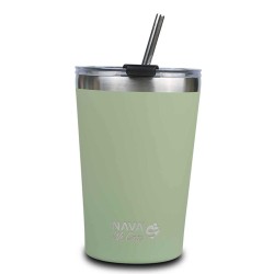 Termos NAVA 10-262-112 S.STEEL WE CARE TRAVEL MUG W/STRAW GREEN 450ML 