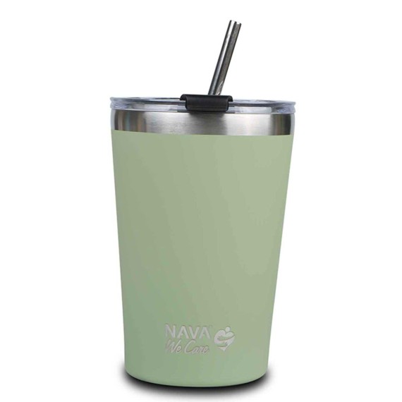Termos NAVA 10-262-112 S.STEEL WE CARE TRAVEL MUG W/STRAW GREEN 450ML 