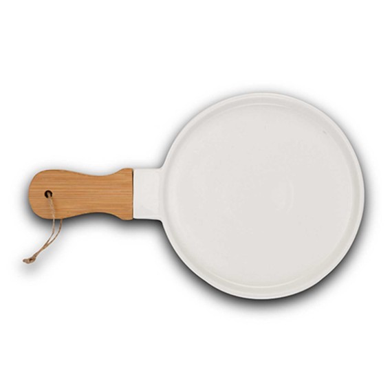 Тарелка NAVA 10-263-024 TERRESTRIAL WHITE W/BAMBOO HANDLE 35/21CM 