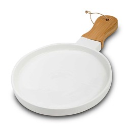 Тарелка NAVA 10-263-024 TERRESTRIAL WHITE W/BAMBOO HANDLE 35/21CM 
