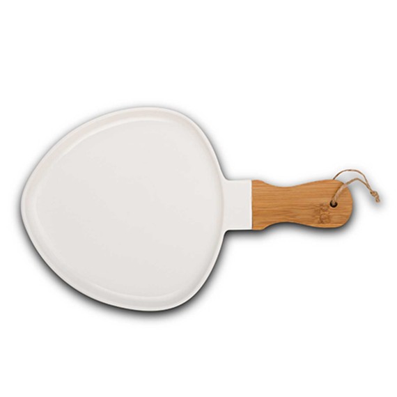 Тарелка NAVA 10-263-041 TERRESTRIAL WHITE W/BAMBOO HANDLE 35/22CM 