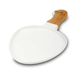 Тарелка NAVA 10-263-041 TERRESTRIAL WHITE W/BAMBOO HANDLE 35/22CM 