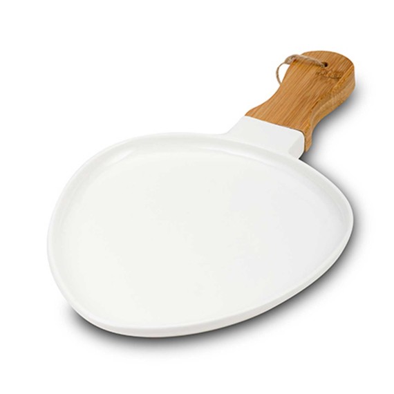 Тарелка NAVA 10-263-041 TERRESTRIAL WHITE W/BAMBOO HANDLE 35/22CM 