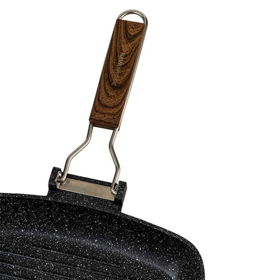 Сковорода NAVA 10-008-001 STONE  NATURE GRILL FOLDING HANDLE 28CM 