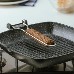 Сковорода NAVA 10-008-001 STONE  NATURE GRILL FOLDING HANDLE 28CM 