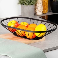 Fruit basket NAVA 10-100-032 METAL BLACK OVAL MISTY 40CM 